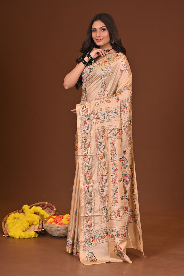 KANAKA BLENDED SILK KANTHA SAREE