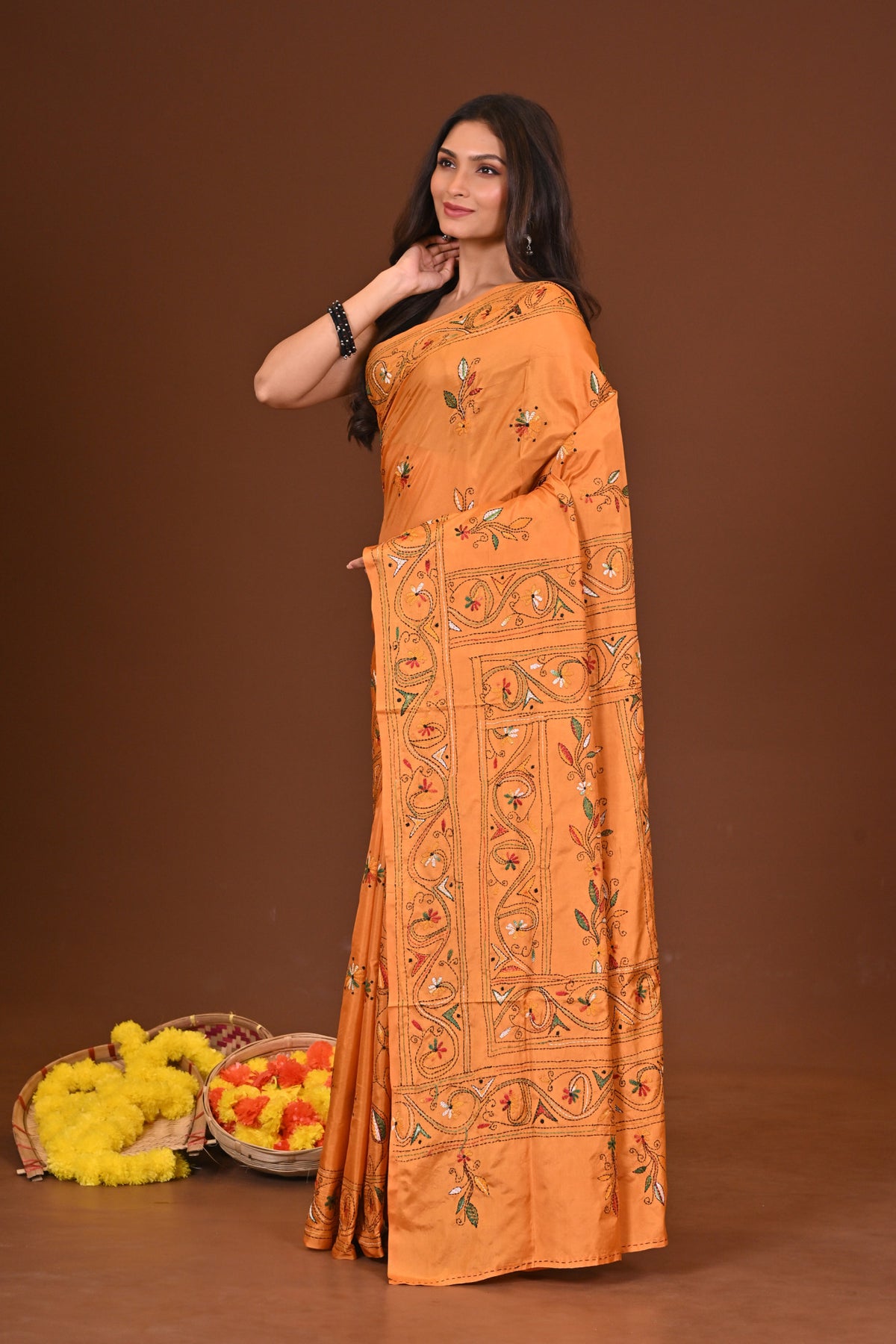 KANAKJYOTI BLENDED SILK KANTHA SAREE