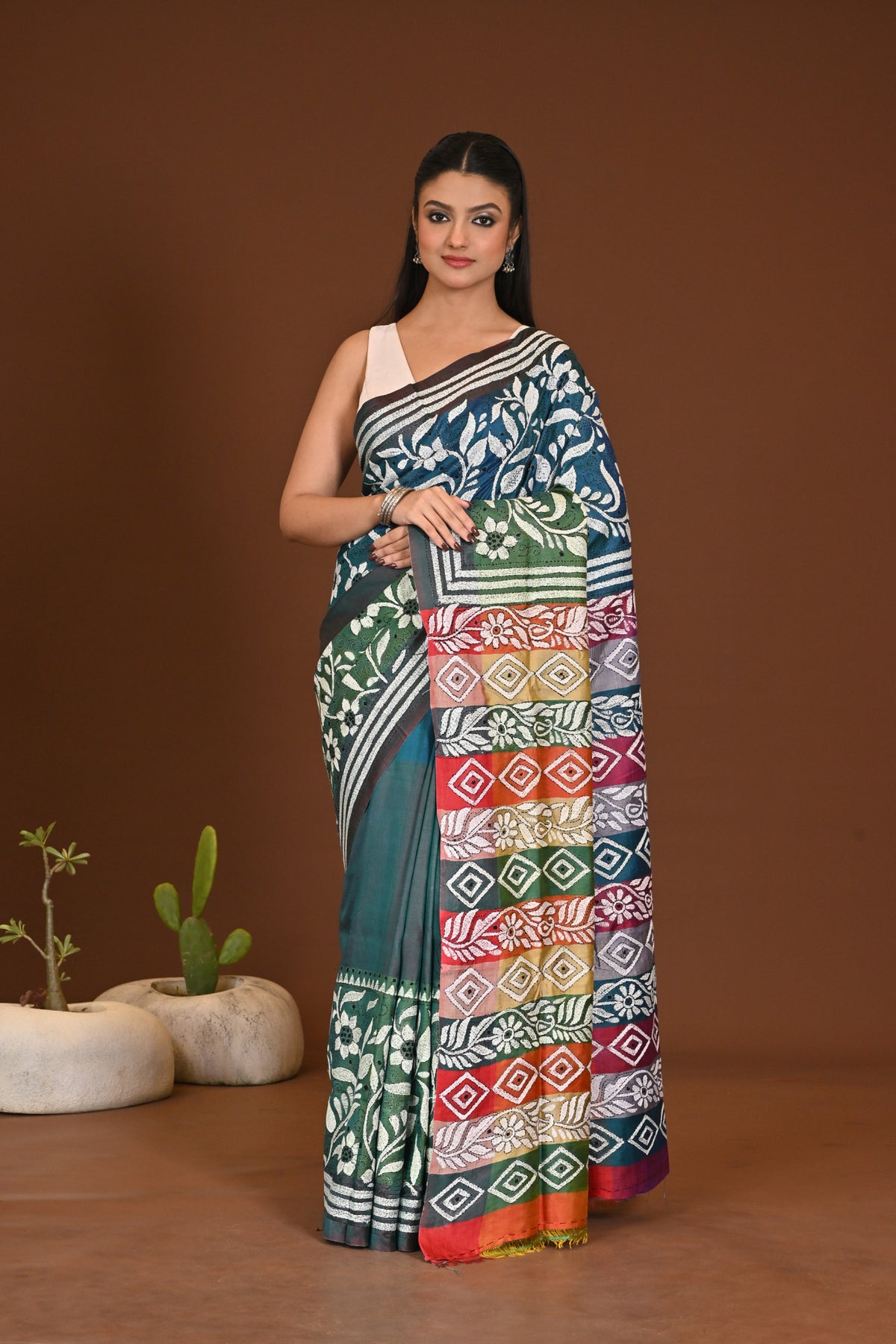 KATAN 3D KANTHA SAREE
