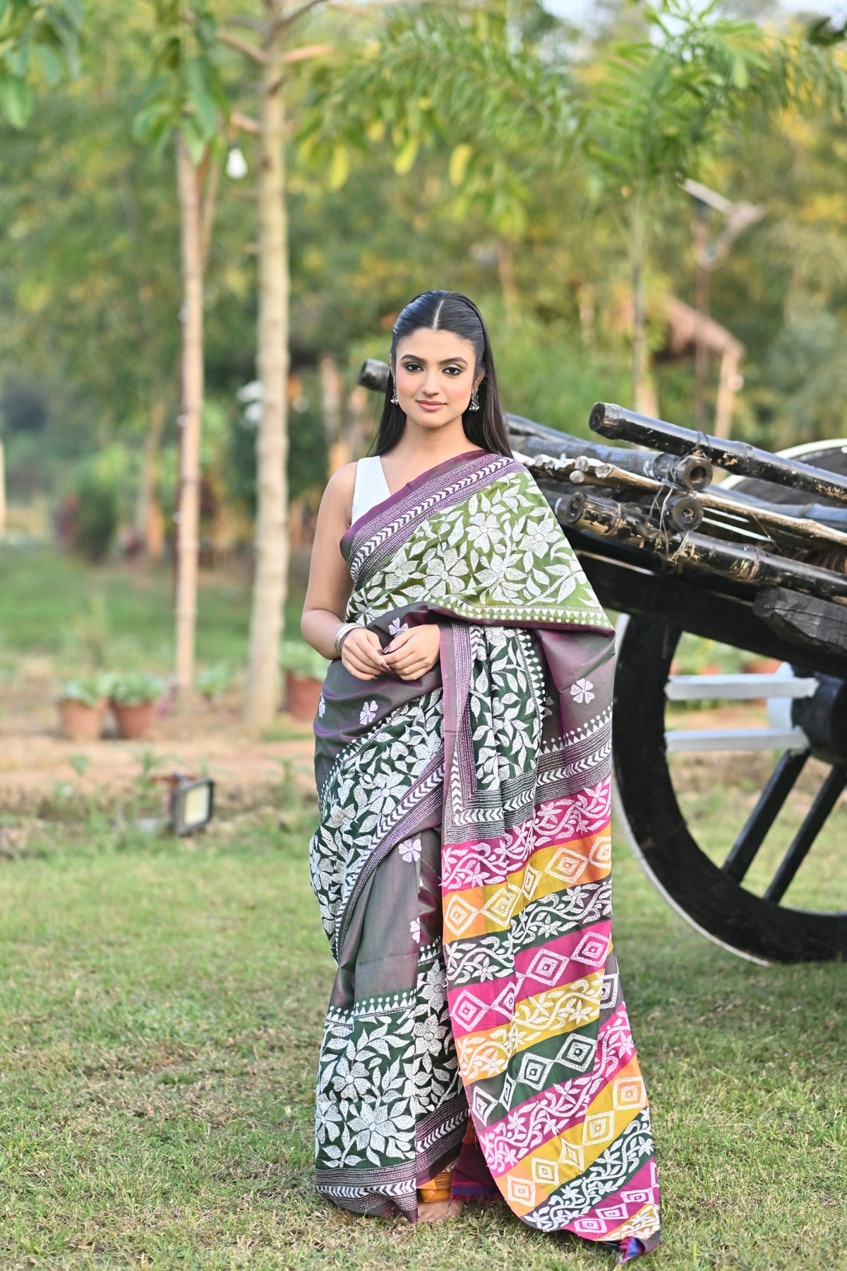 KATAN 3D KANTHA SAREE