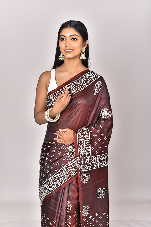 KATAN BLOCK SAREE