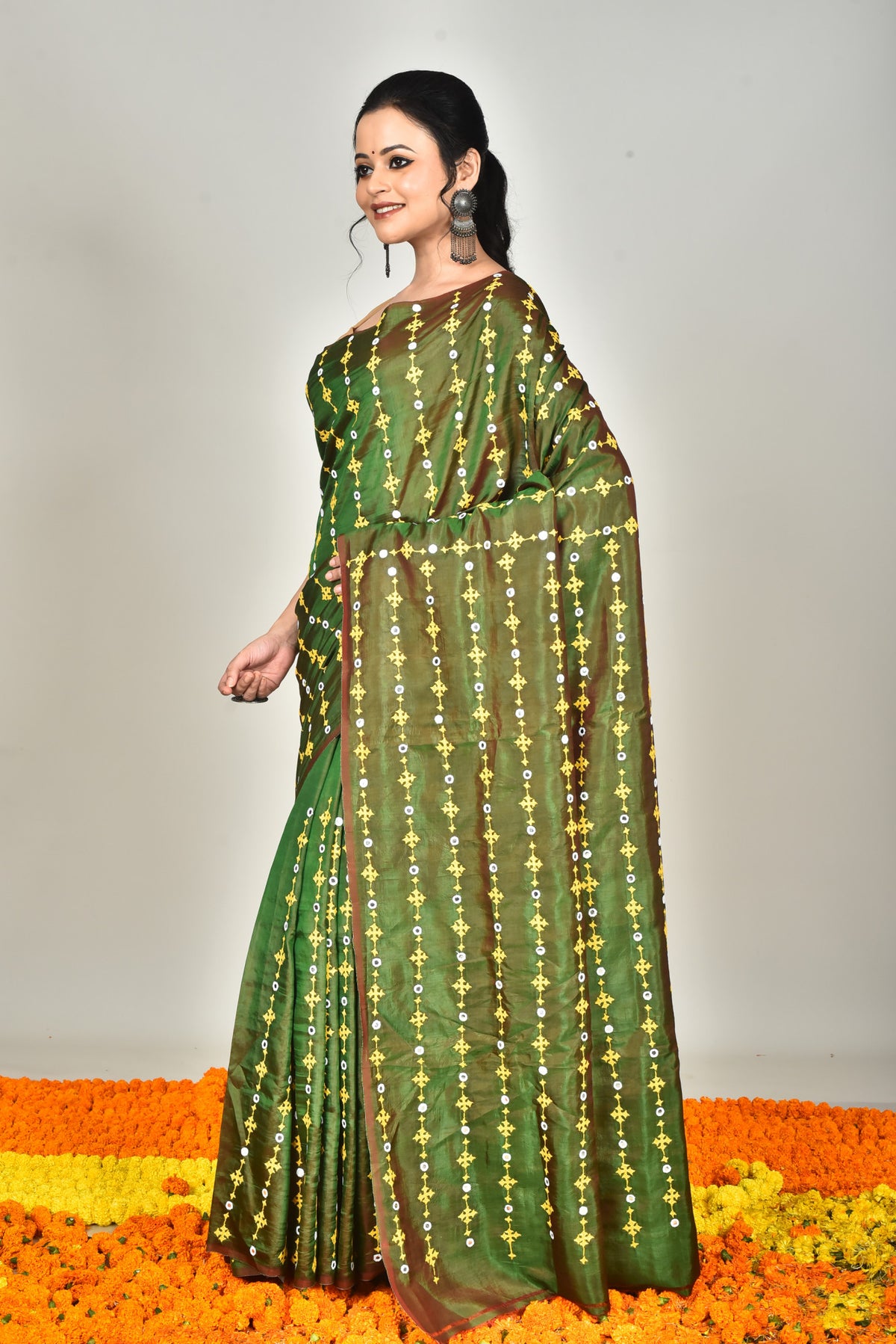KATAN GUJRATI PARSI SILK SAREE