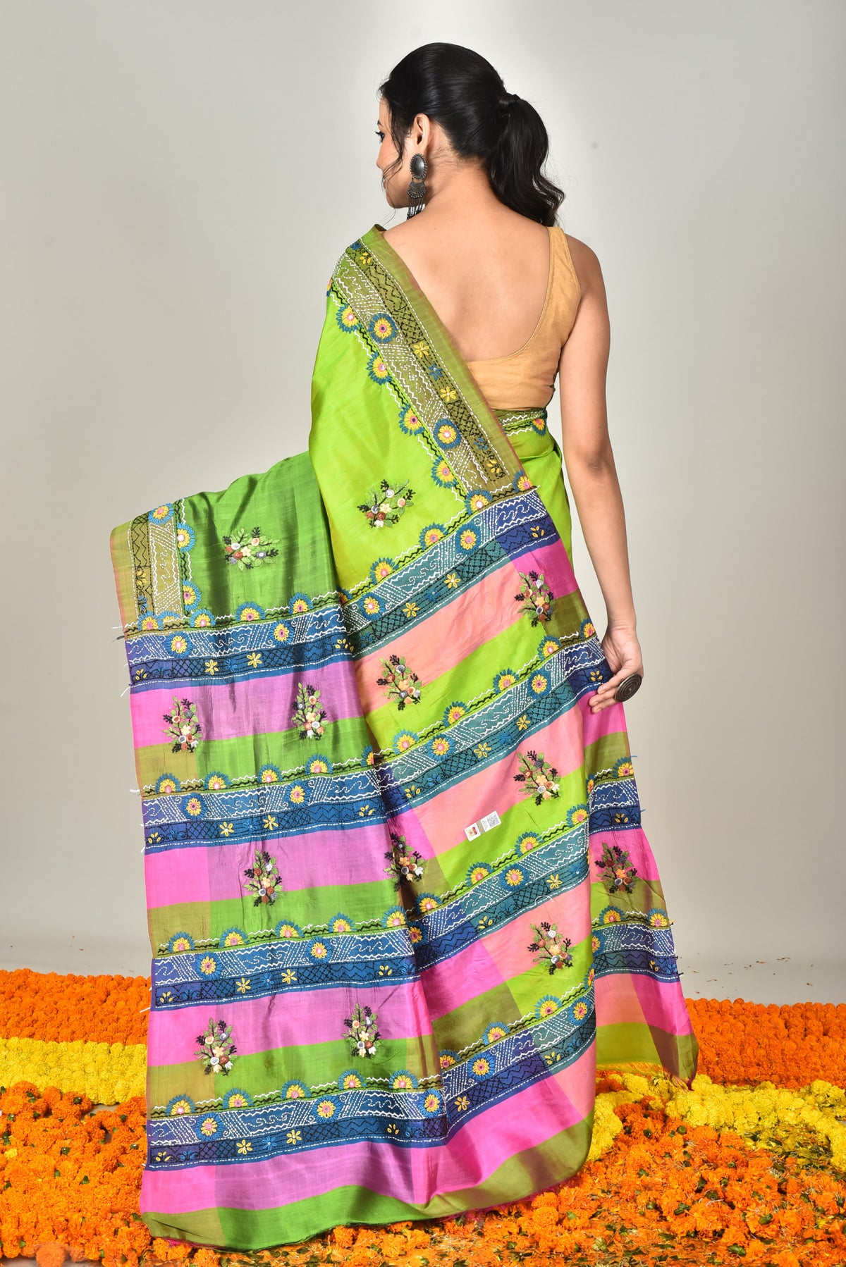 KATAN GUJRATI PARSI SILK SAREE