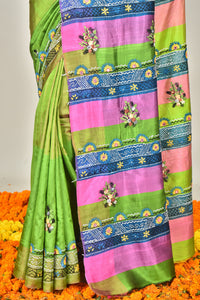 KATAN GUJRATI PARSI SILK SAREE