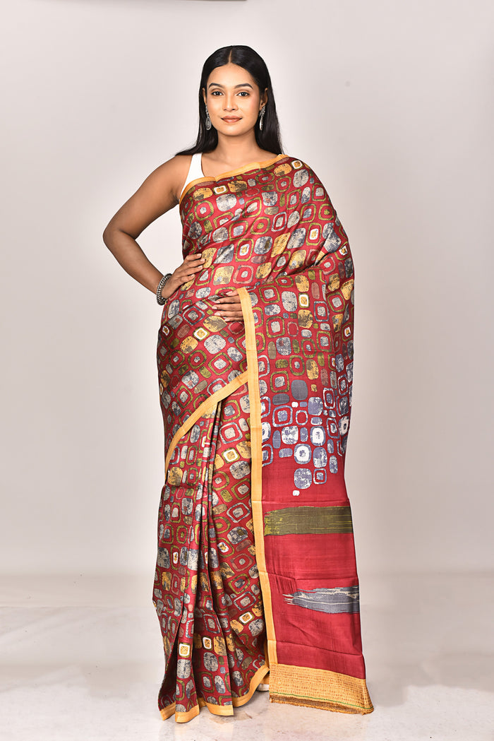 KATAN SILK HANDBLOCK SAREE