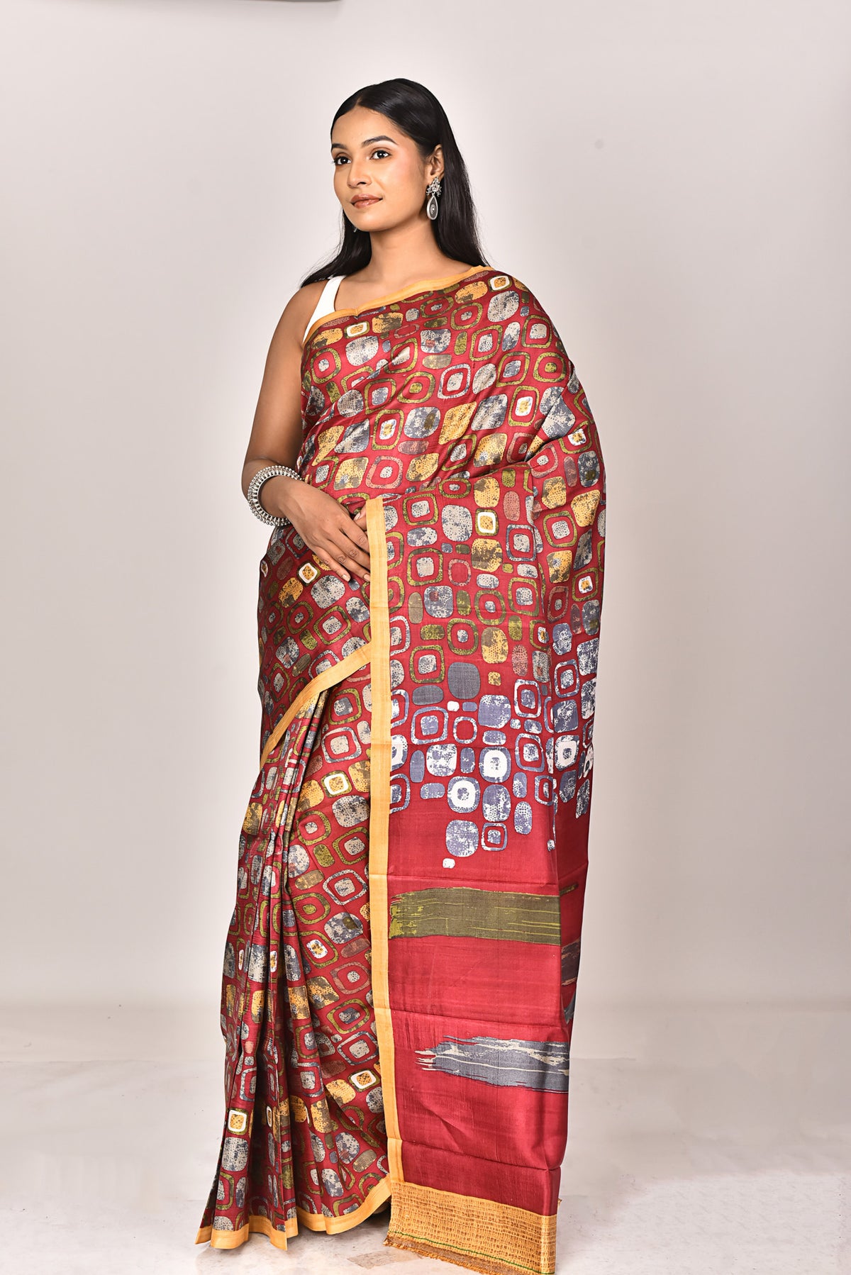 KATAN SILK HANDBLOCK SAREE