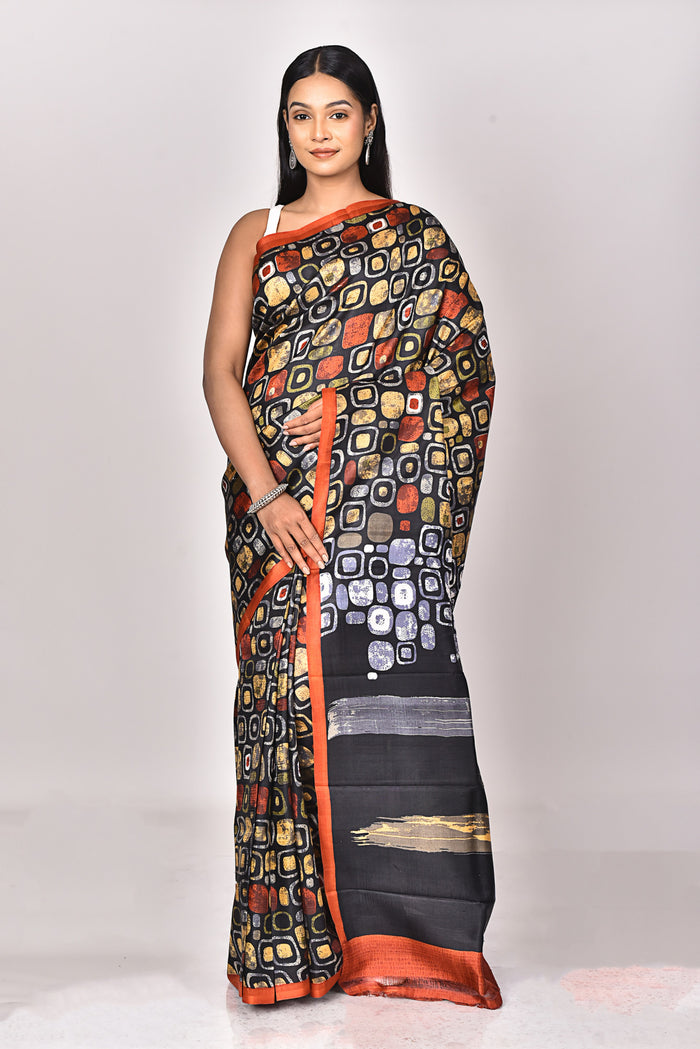 KATAN SILK HANDBLOCK SAREE