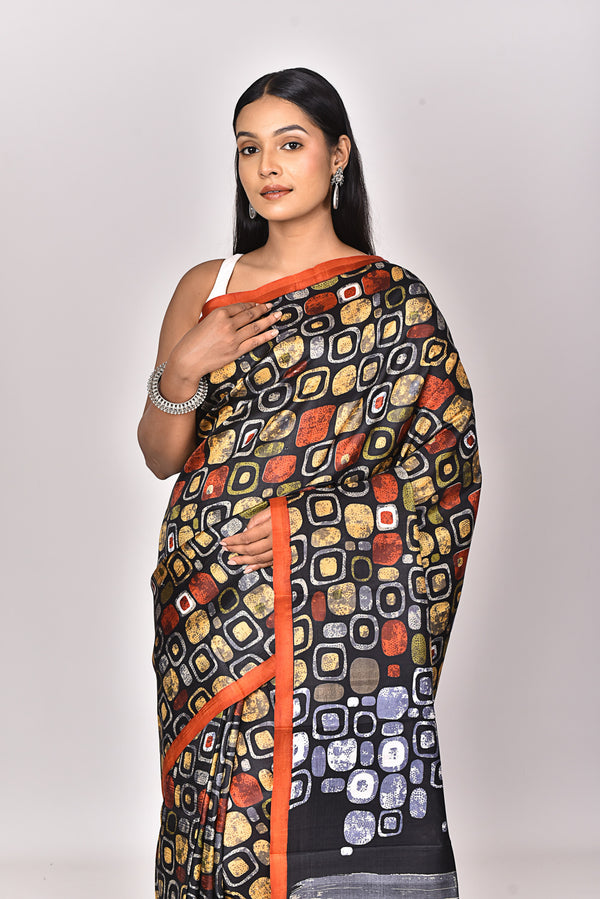 KATAN SILK HANDBLOCK SAREE