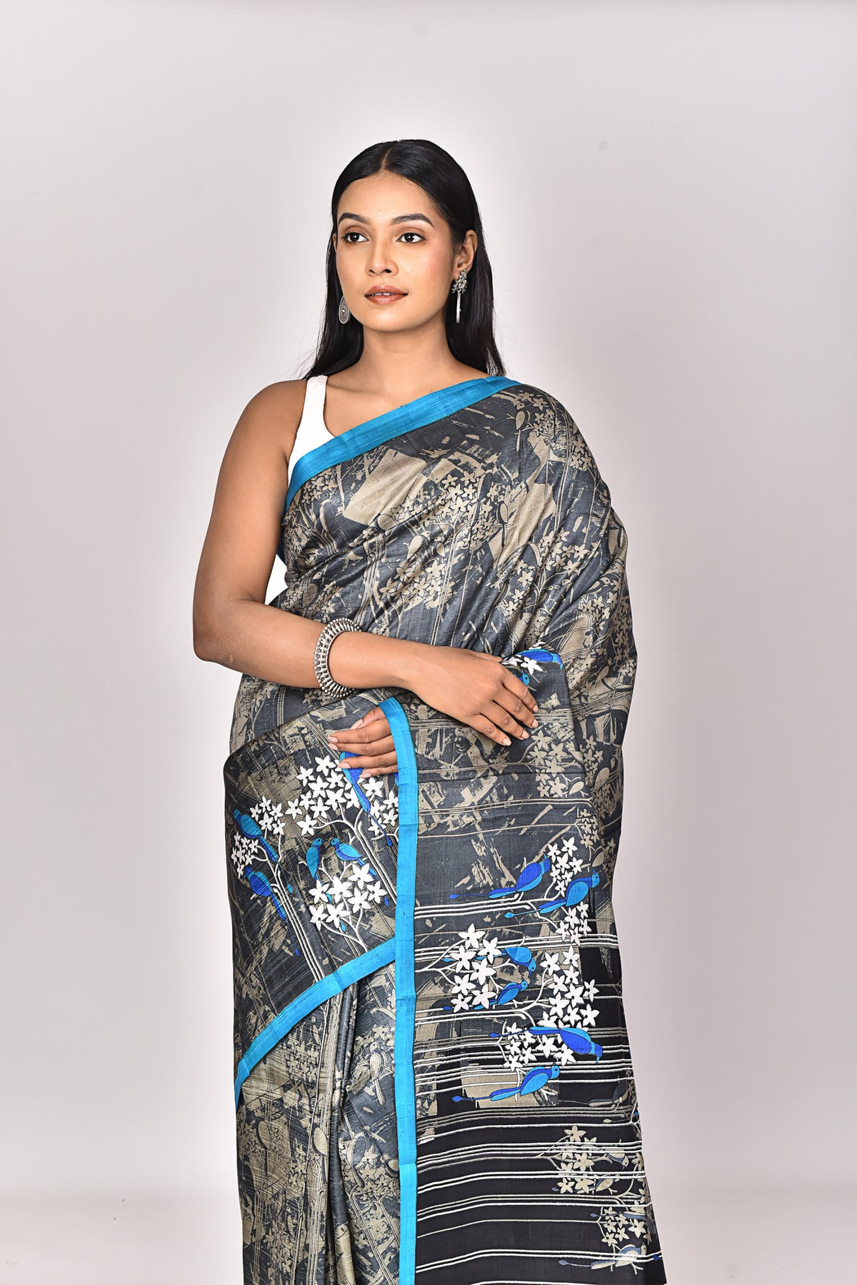 KATAN SILK HANDBLOCK SAREE