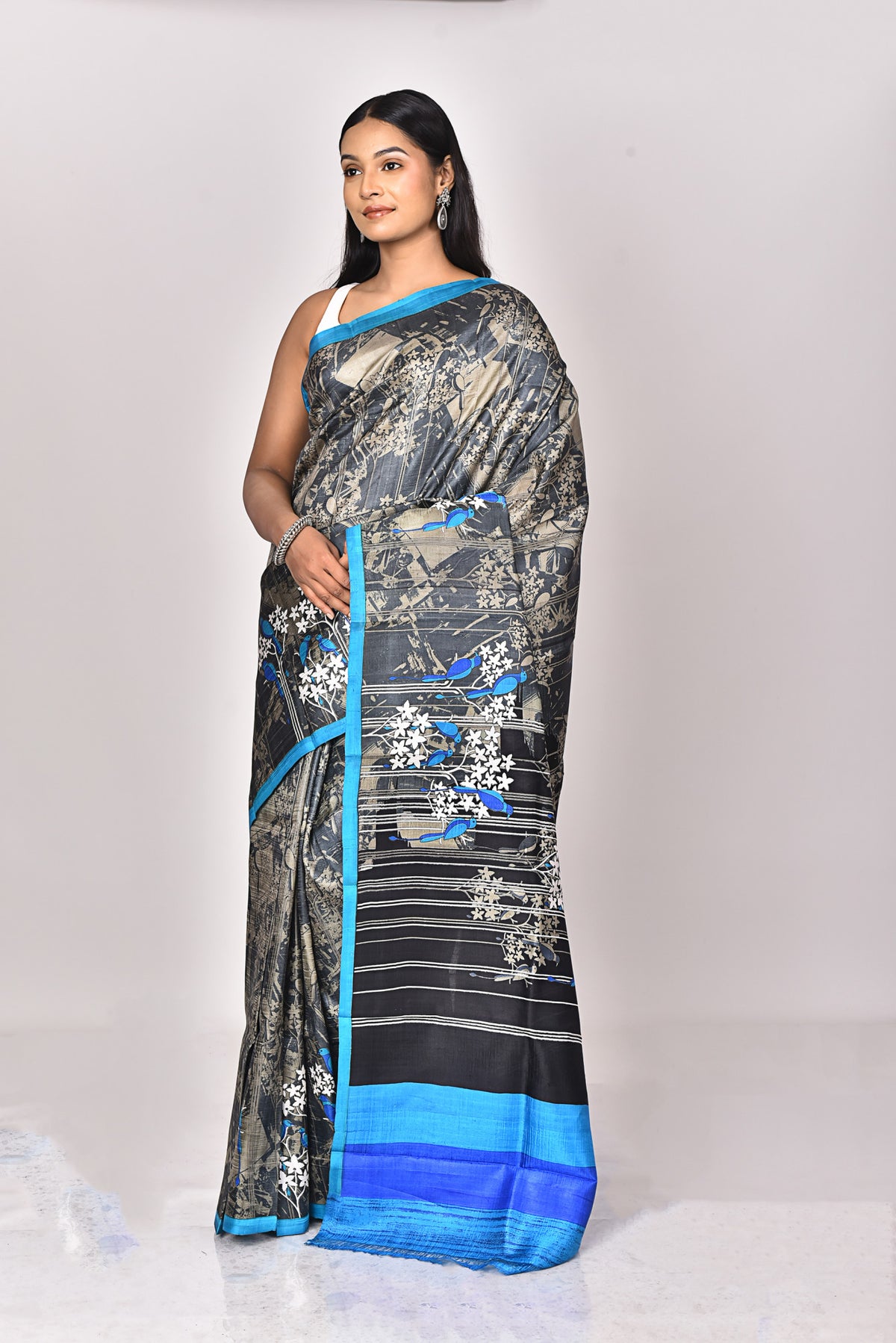 KATAN SILK HANDBLOCK SAREE