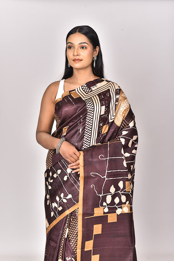 KATAN SILK HANDBLOCK SAREE