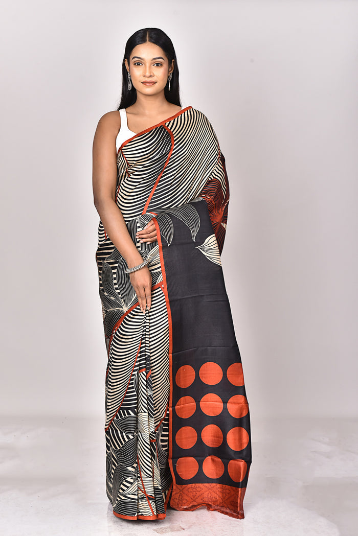 KATAN SILK HANDBLOCK SAREE