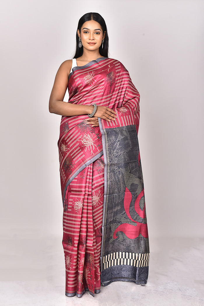 KATAN SILK HANDBLOCK SAREE