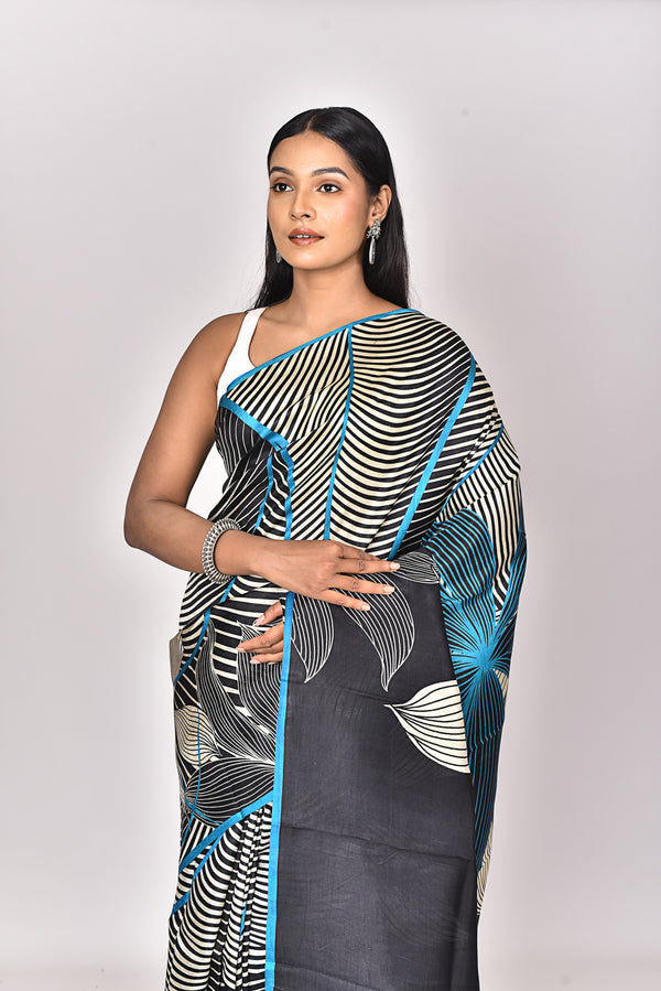 KATAN SILK HANDBLOCK SAREE