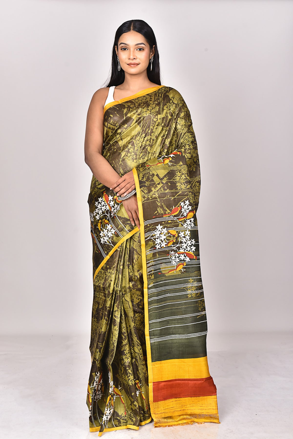 KATAN SILK HANDBLOCK SAREE