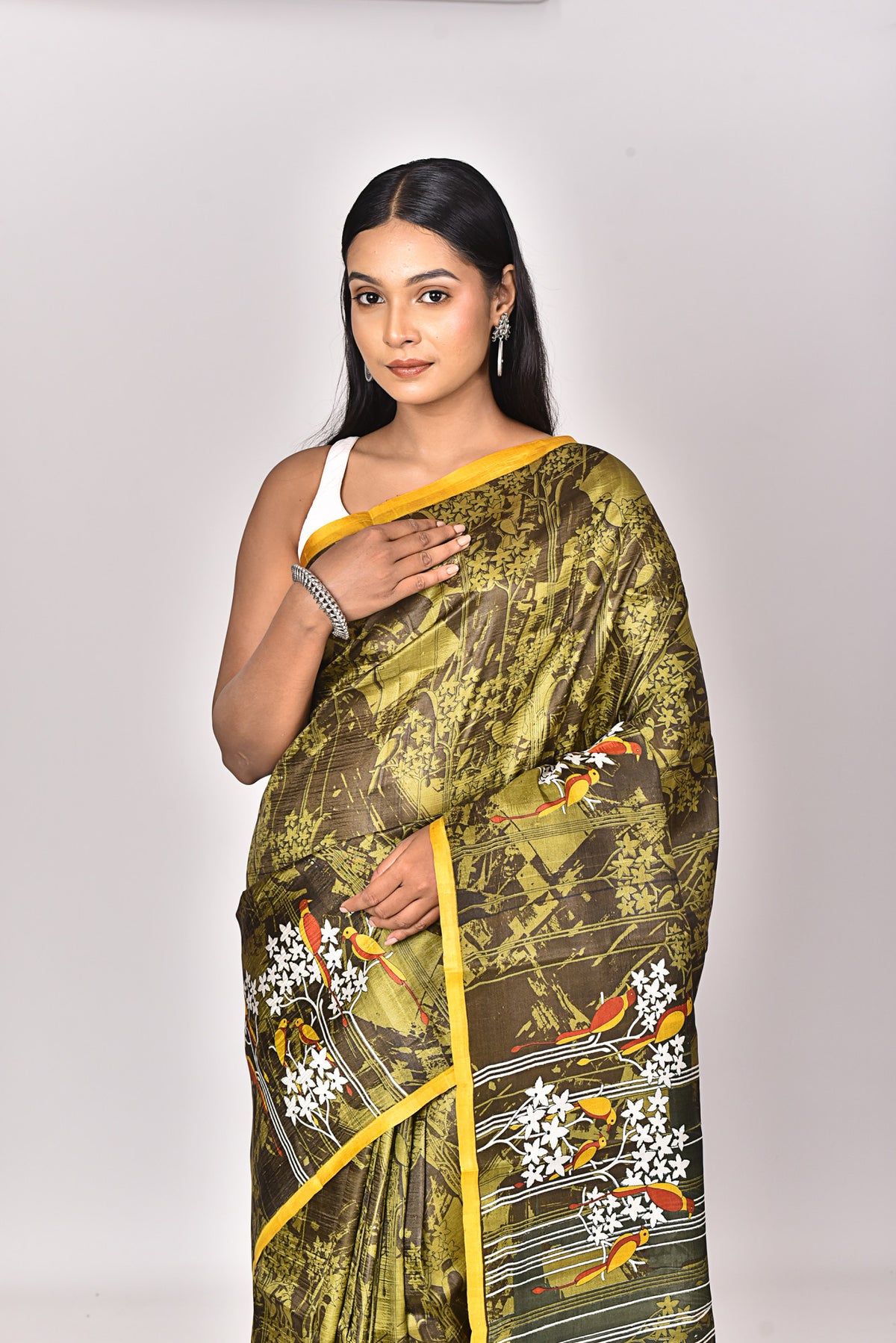 KATAN SILK HANDBLOCK SAREE
