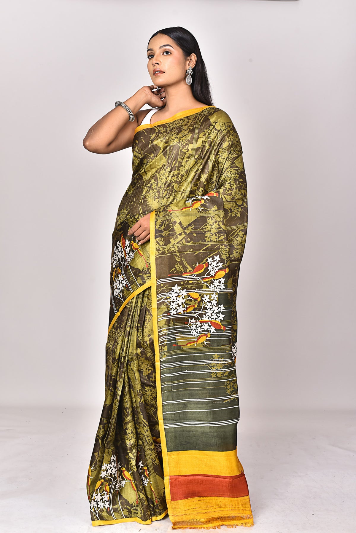 KATAN SILK HANDBLOCK SAREE