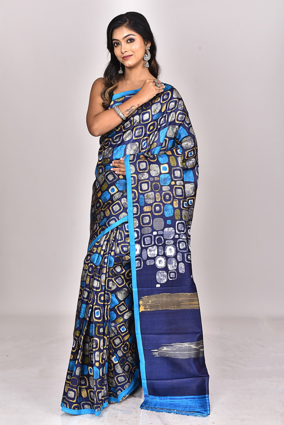KATAN SILK HANDBLOCK SAREE