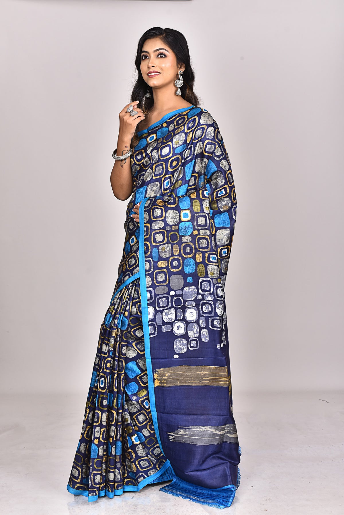 KATAN SILK HANDBLOCK SAREE