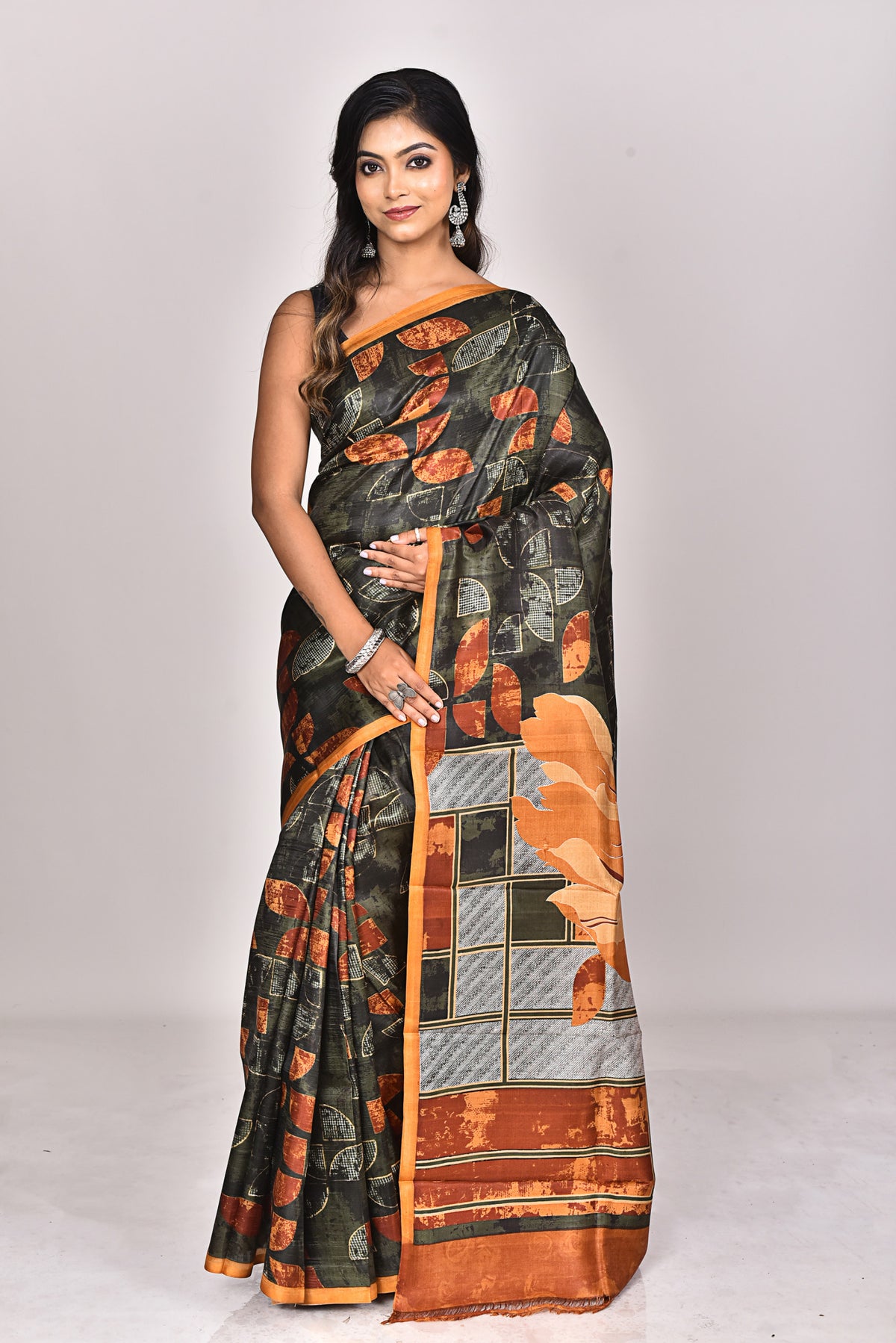 KATAN SILK HANDBLOCK SAREE