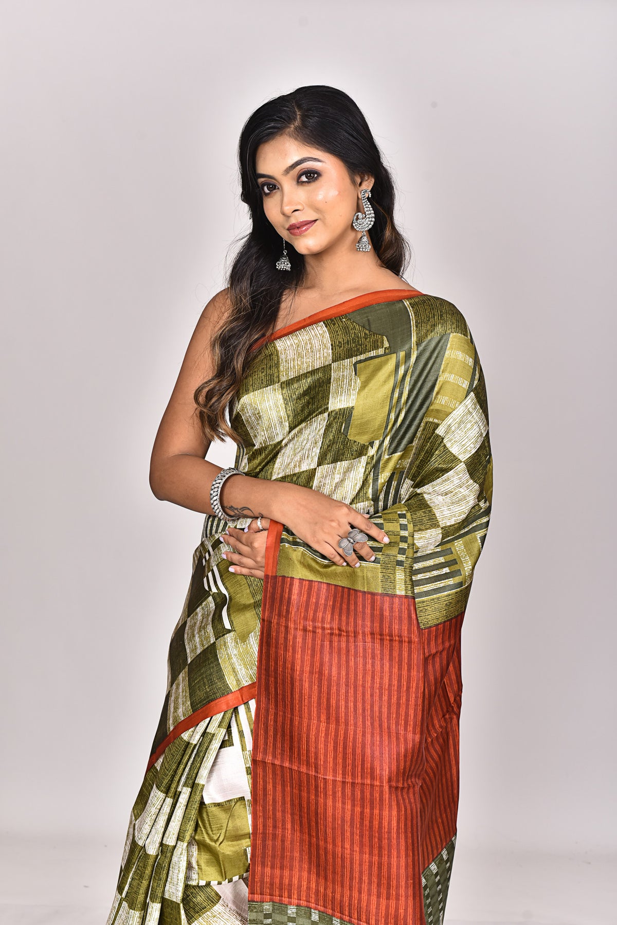 KATAN SILK HANDBLOCK SAREE