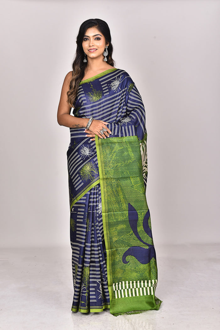 KATAN SILK HANDBLOCK SAREE