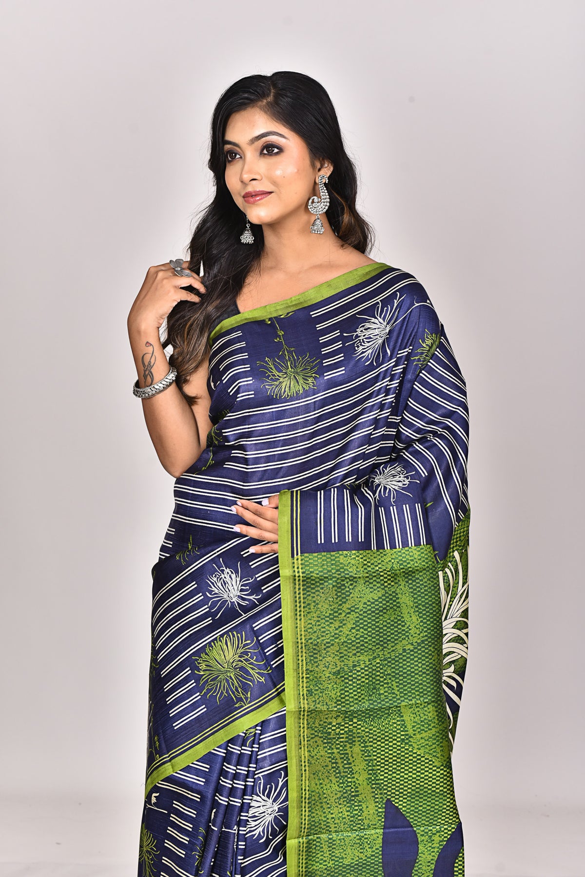 KATAN SILK HANDBLOCK SAREE