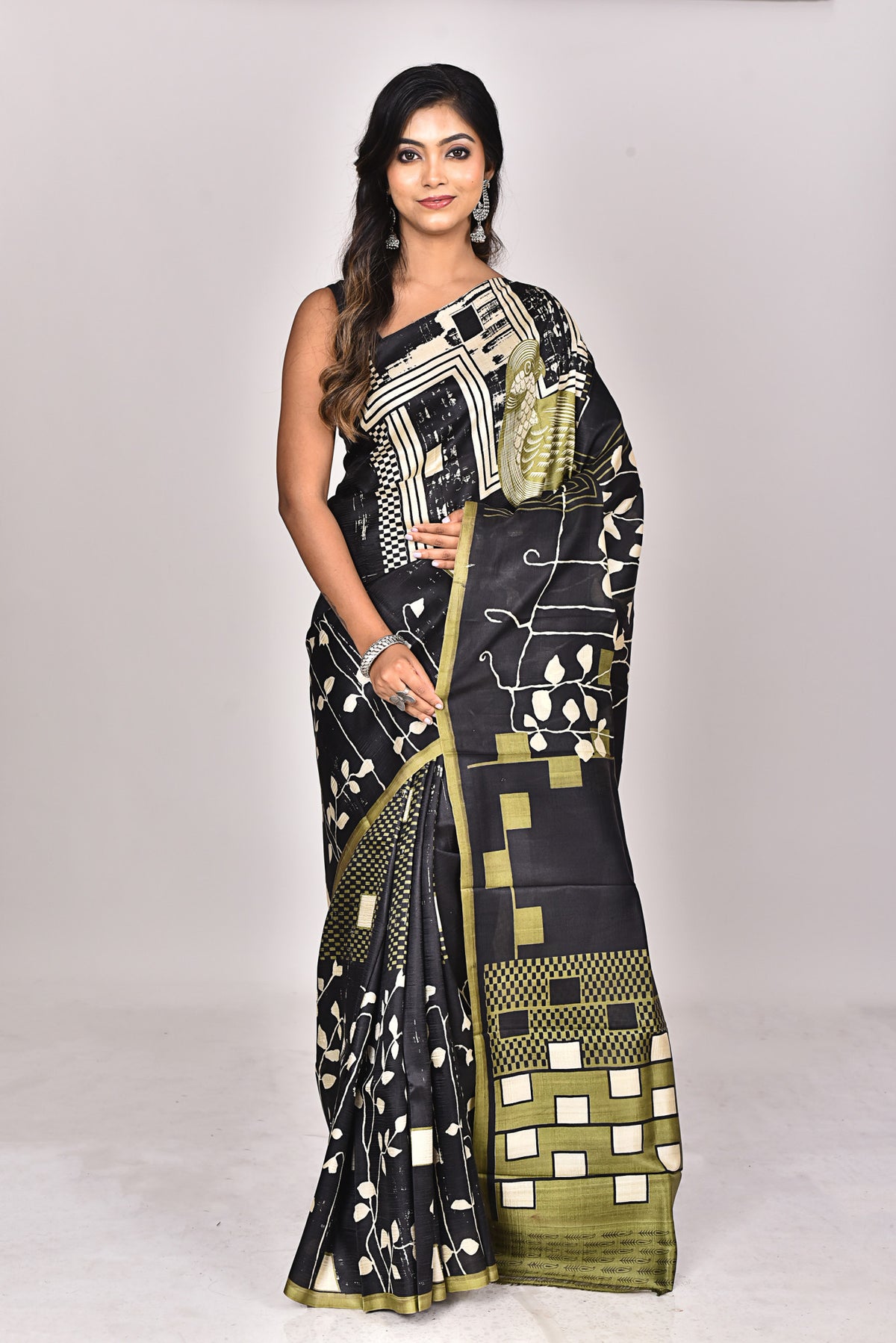 KATAN SILK HANDBLOCK SAREE