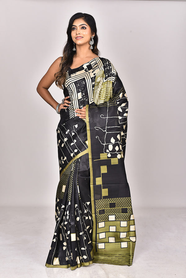 KATAN SILK HANDBLOCK SAREE