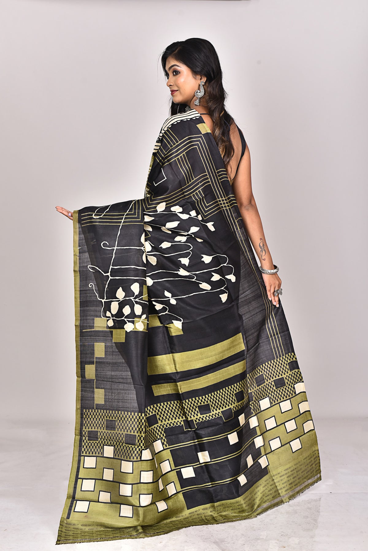 KATAN SILK HANDBLOCK SAREE