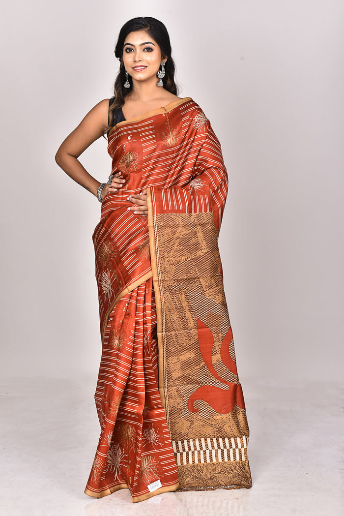KATAN SILK HANDBLOCK SAREE