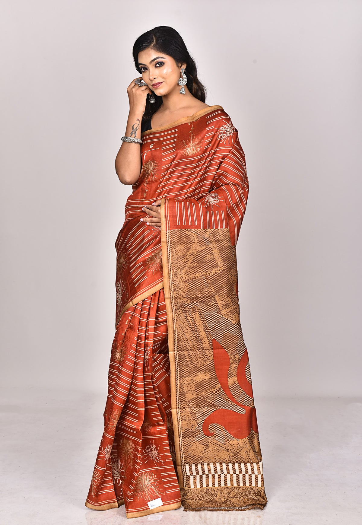 KATAN SILK HANDBLOCK SAREE