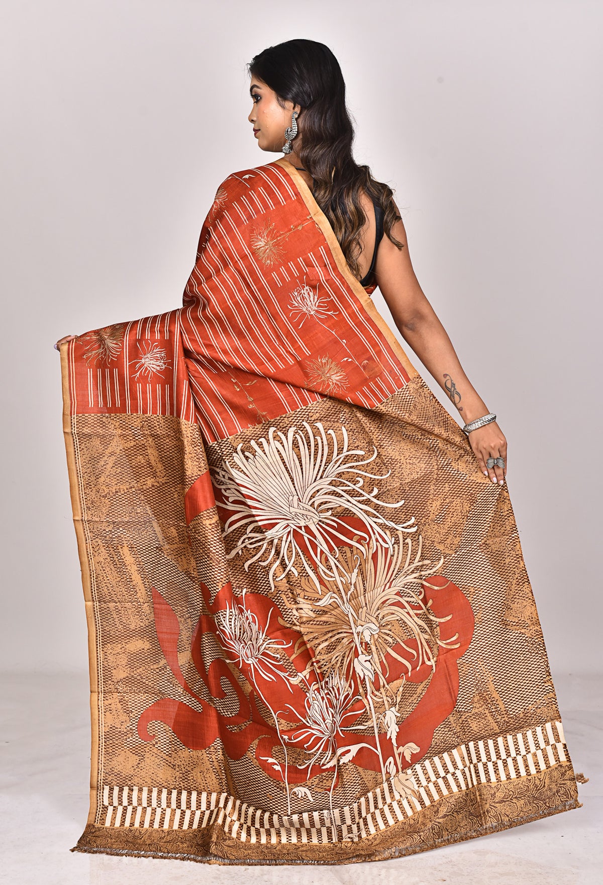 KATAN SILK HANDBLOCK SAREE