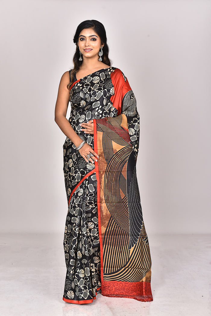 KATAN SILK HANDBLOCK SAREE