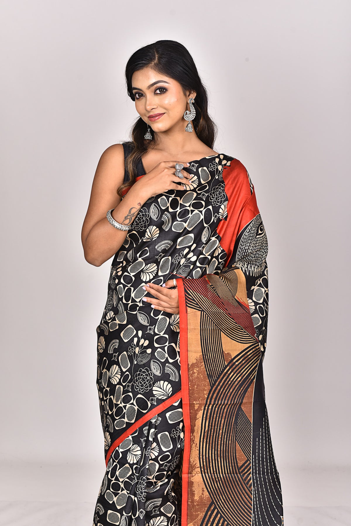 KATAN SILK HANDBLOCK SAREE