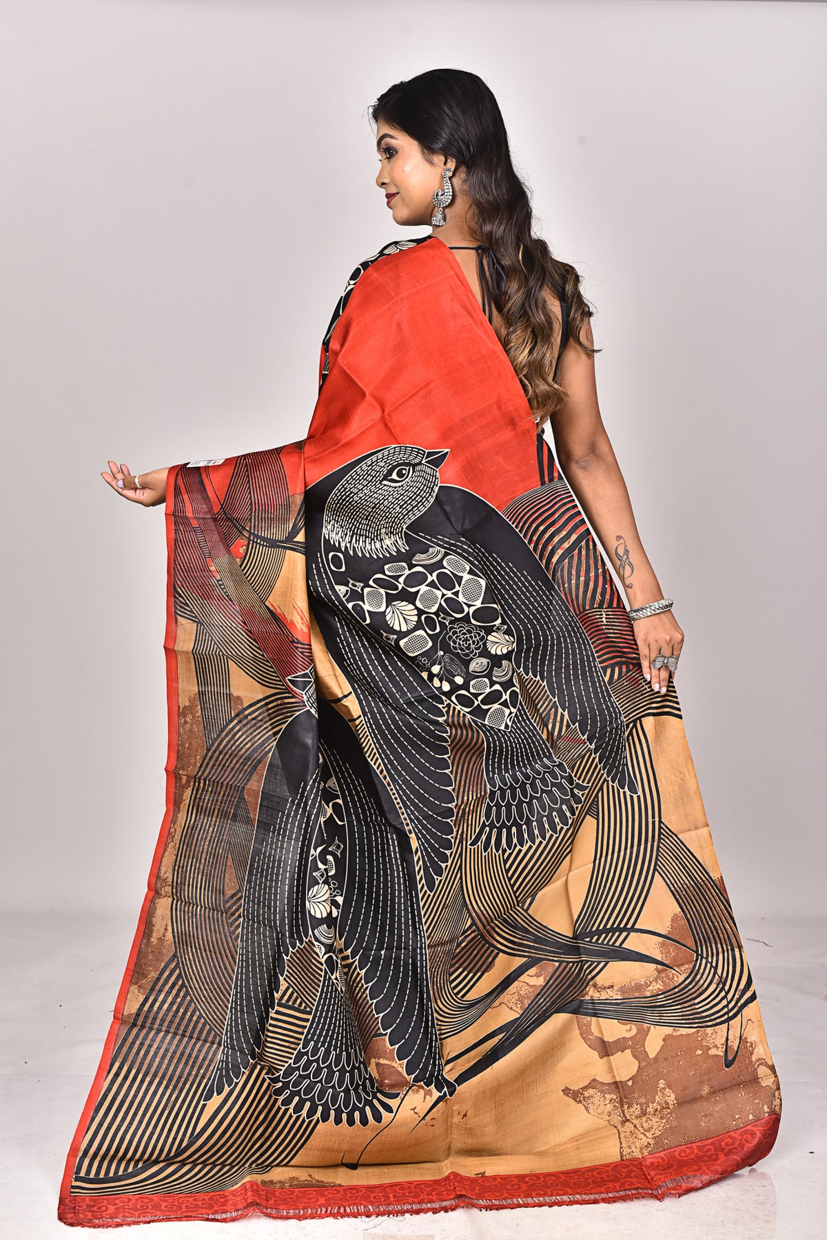 KATAN SILK HANDBLOCK SAREE