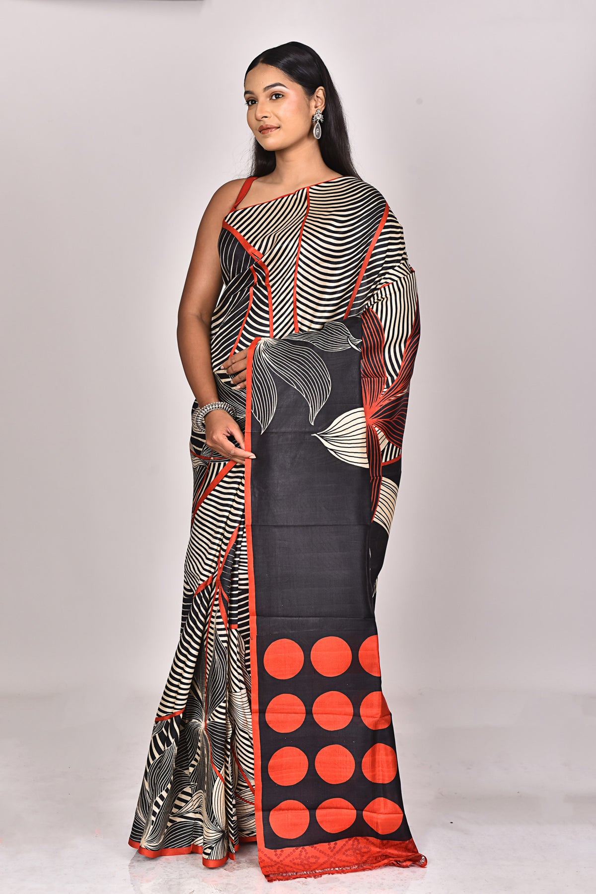 KATAN SILK HANDBLOCK SAREE