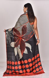 KATAN SILK HANDBLOCK SAREE