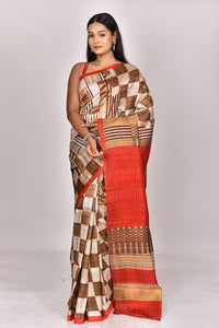 KATAN SILK HANDBLOCK SAREE