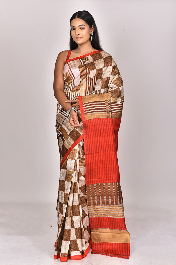 KATAN SILK HANDBLOCK SAREE