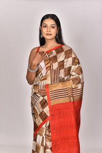 KATAN SILK HANDBLOCK SAREE