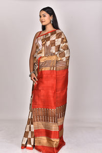 KATAN SILK HANDBLOCK SAREE