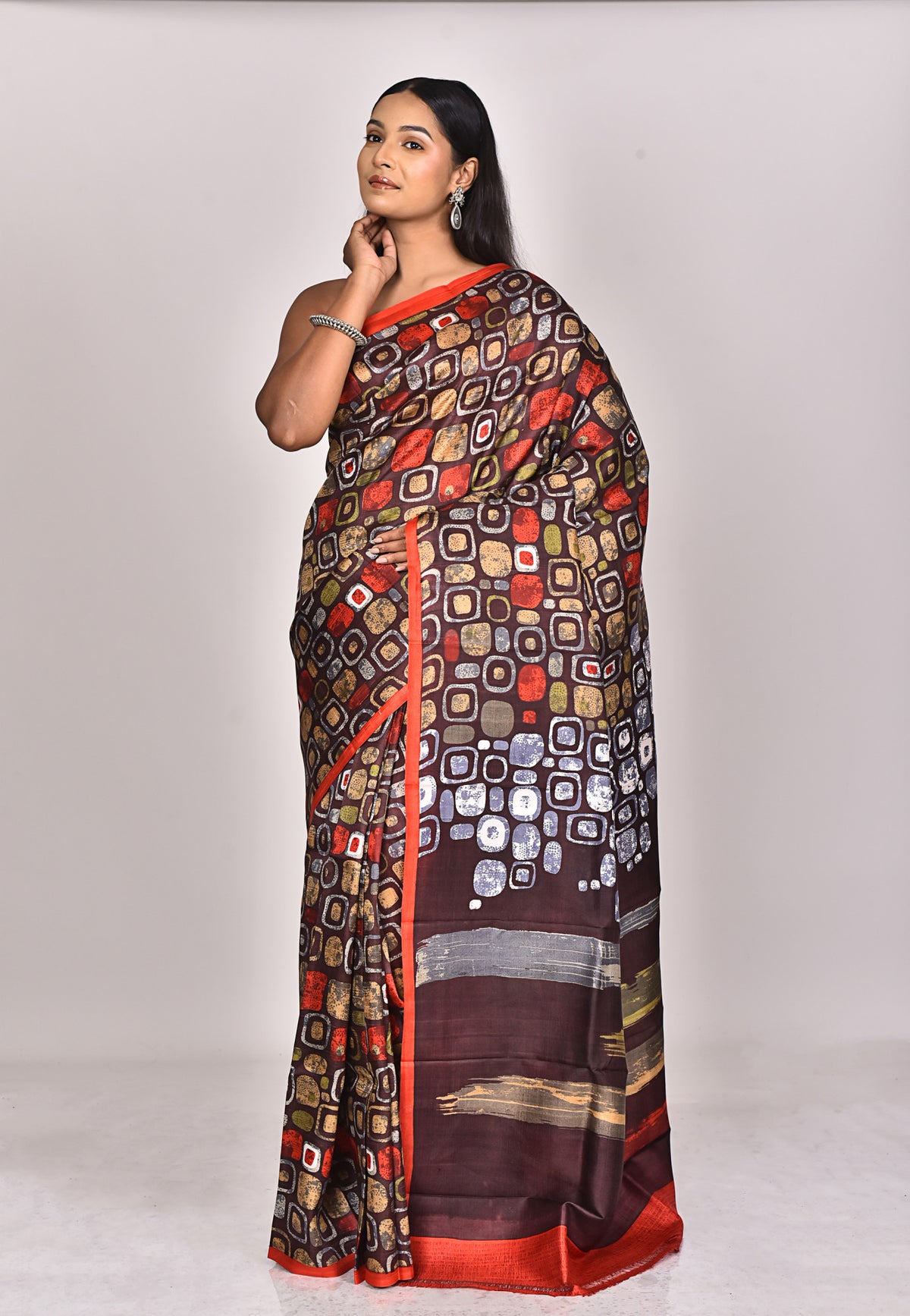 KATAN SILK HANDBLOCK SAREE