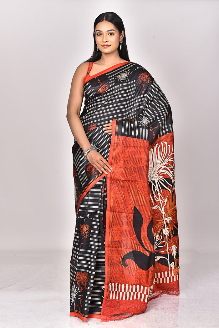 KATAN SILK HANDBLOCK SAREE
