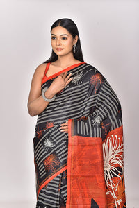 KATAN SILK HANDBLOCK SAREE