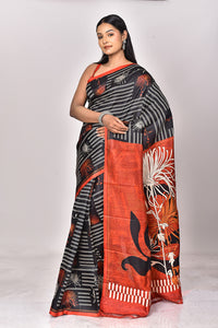 KATAN SILK HANDBLOCK SAREE