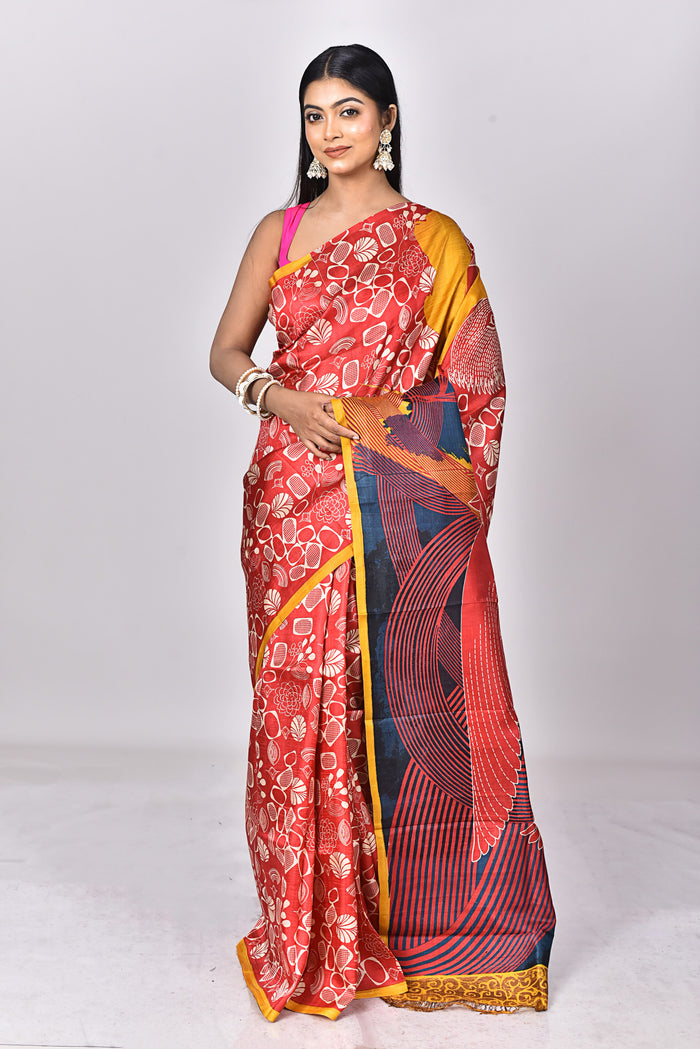 KATAN SILK HANDBLOCK SAREE