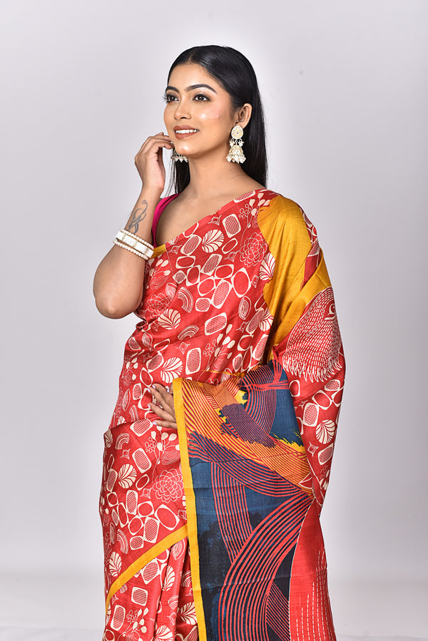 KATAN SILK HANDBLOCK SAREE