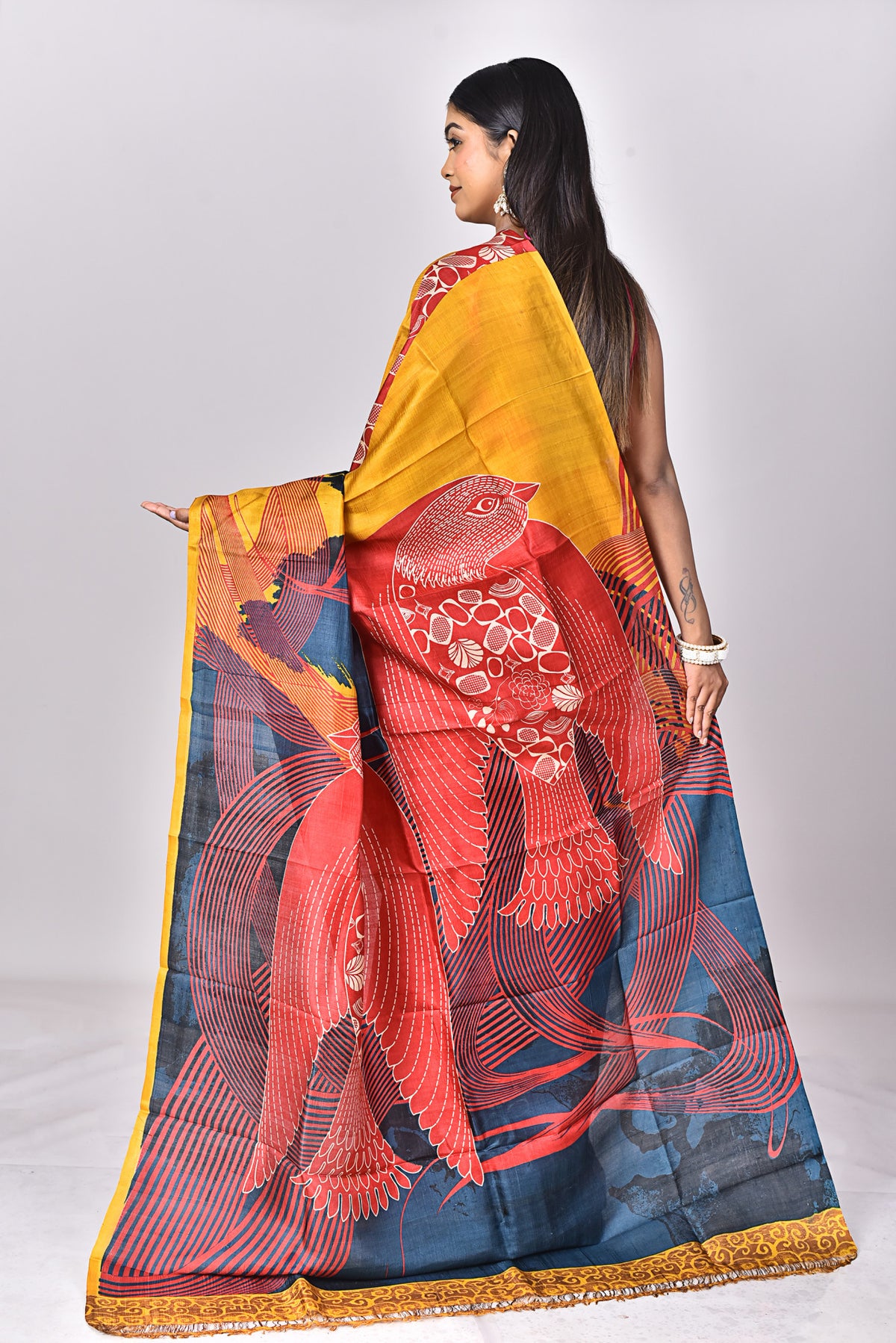 KATAN SILK HANDBLOCK SAREE