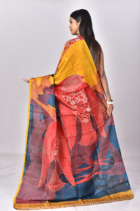 KATAN SILK HANDBLOCK SAREE